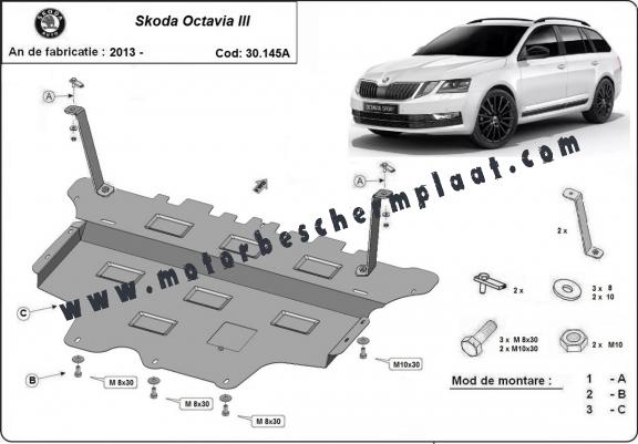 Motor en Versnellingsbak Beschermplaat voor Skoda Octavia 3 - automatische versnellingsbak