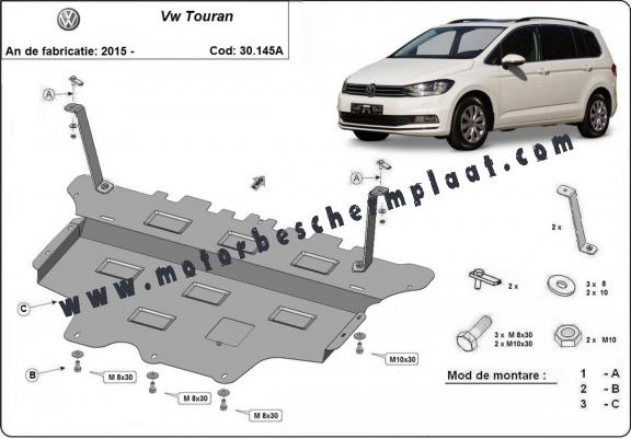 Motor, Versnellingsbak en Radiator Beschermplaat voor VW Touran - automatische versnellingsbak