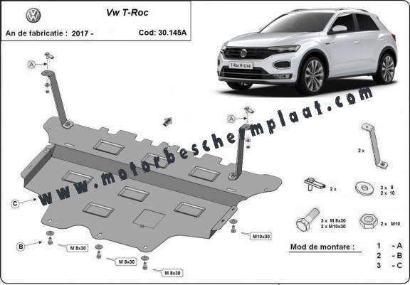 Motor, Versnellingsbak en Radiator Beschermplaat voor Volkswagen T-Roc - automatische versnellingsbak