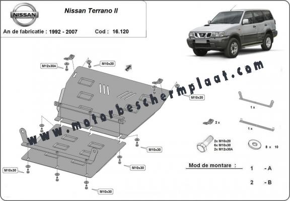 Motor, Versnellingsbak en Radiator Beschermplaat voor Nissan Terrano II 