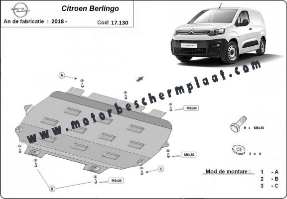 Motor, Versnellingsbak en Radiator Beschermplaat voor Citroen Berlingo