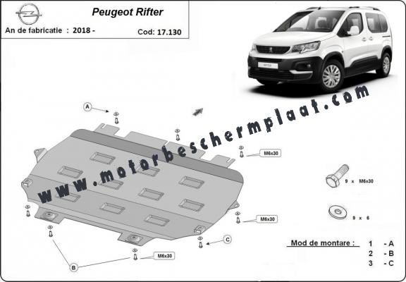 Motor en Versnellingsbak Beschermplaat voor Peugeot Rifter / Partner