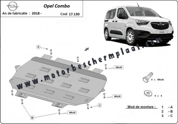 Motor, Versnellingsbak en Radiator Beschermplaat voor Opel Combo