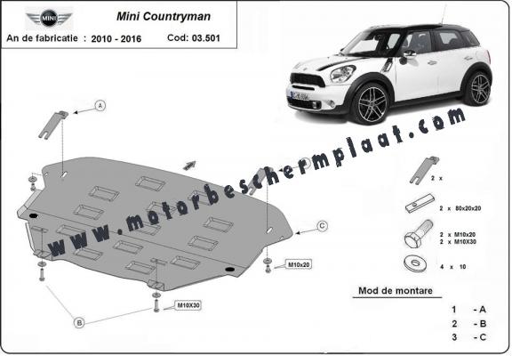 Motor en Versnellingsbak Beschermplaat voor Mini Cooper