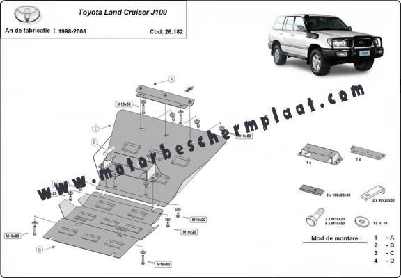 Motor en Radiator Beschermplaat voor Toyota Land Cruiser J100