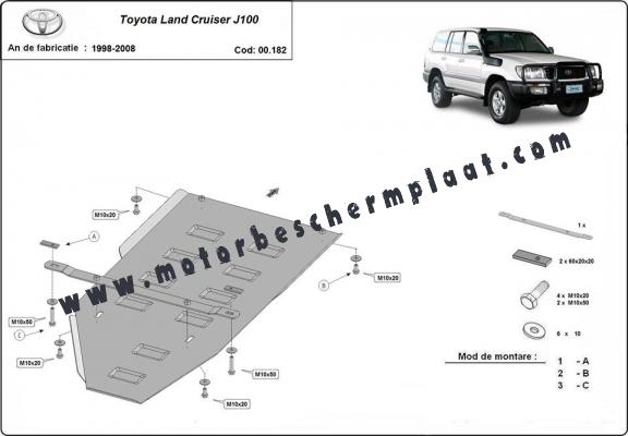 Versnellingsbak Beschermplaat voor Toyota Land Cruiser J100