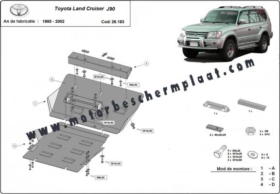 Motor en Radiator Beschermplaat voor Toyota Land Cruiser J90