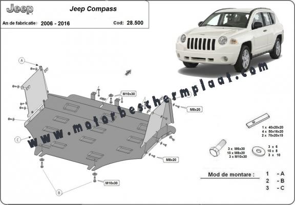 Motor Beschermplaat voor Jeep Compass