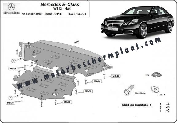 Motor en Radiator Beschermplaat voor Mercedes E-Classe W212 - 4x4