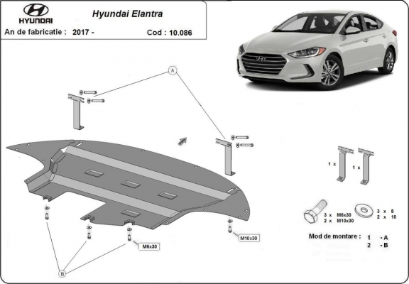 Motor Beschermplaat voor  Hyundai Elantra