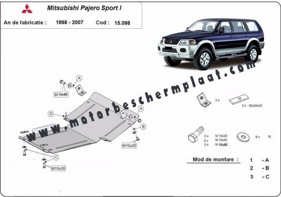 Motor en Radiator Beschermplaat voor Mitsubishi Pajero Sport 1