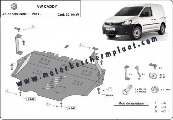 Motor en Versnellingsbak Beschermplaat voor VW Caddy - met WEBASTO