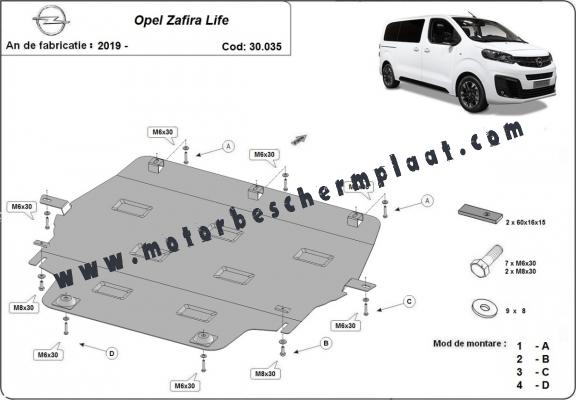 Motor Beschermplaat voor Opel Zafira Life