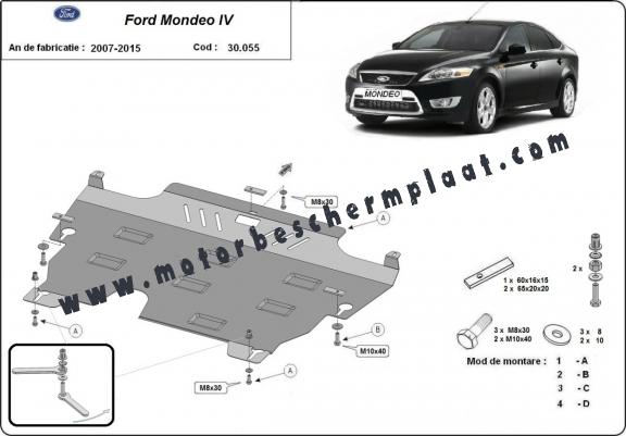 Motor, Versnellingsbak en Radiator Beschermplaat voor Ford Mondeo 4