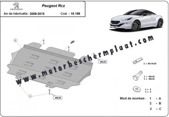 Motor, Versnellingsbak en Radiator Beschermplaat voor Peugeot Rcz