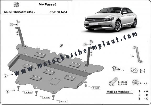 Motor, Versnellingsbak en Radiator Beschermplaat voor VW Passat B8 - automatische versnellingsbak