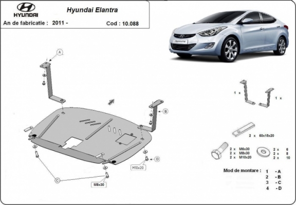 Motor en Versnellingsbak Beschermplaat voor Hyundai Elantra 2