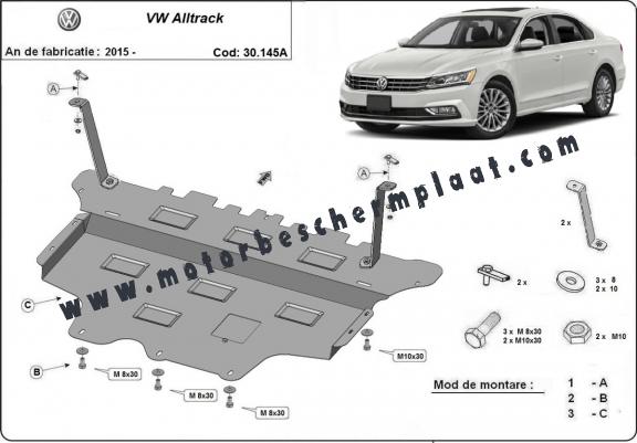 Motor, Versnellingsbak en Radiator Beschermplaat voor VW Passat Alltrack -automatische versnellingsbak