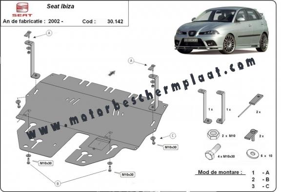 Motor, Versnellingsbak en Radiator Beschermplaat voor Seat Ibiza Benzine