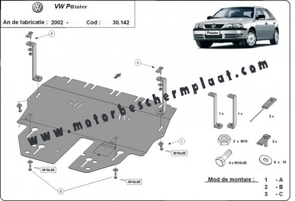 Motor en Versnellingsbak Beschermplaat voor Volkswagen Pointer