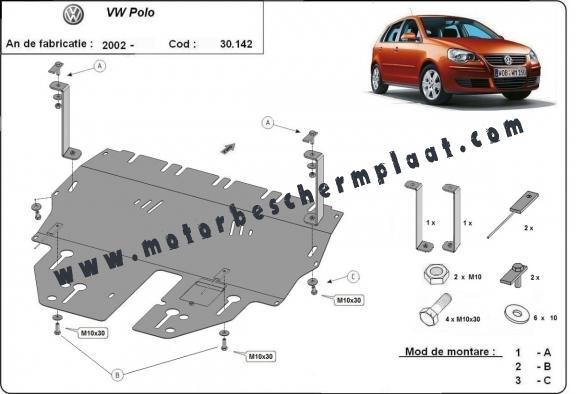 Motor en Versnellingsbak Beschermplaat voor VW Polo Petrol