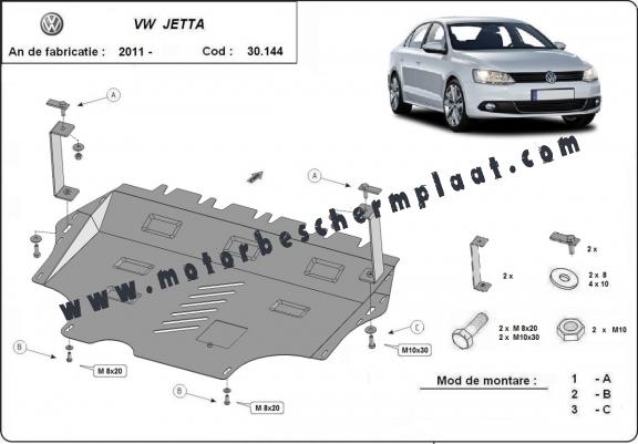 Motor en Versnellingsbak Beschermplaat voor Volkswagen VW Jetta