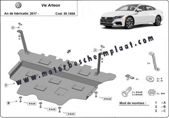 Motor, Versnellingsbak en Radiator Beschermplaat voor VW Arteon - automatische versnellingsbak