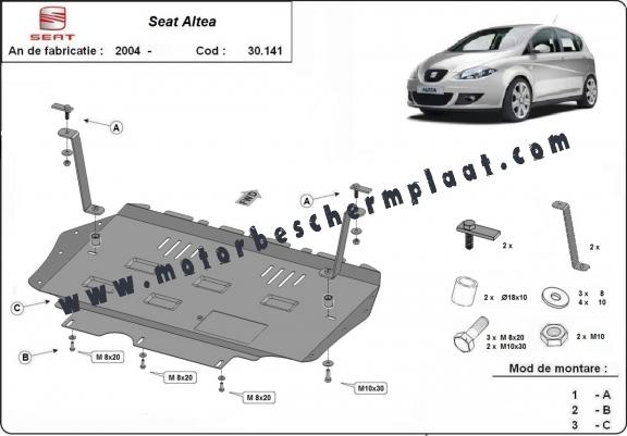 Motor, Versnellingsbak en Radiator Beschermplaat voor Seat Altea