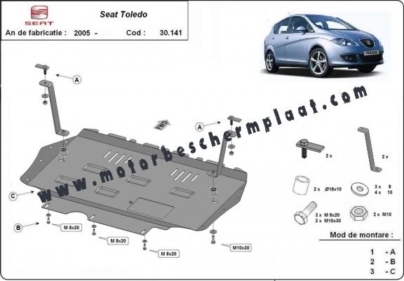 Motor, Versnellingsbak en Radiator Beschermplaat voor Seat Toledo 3