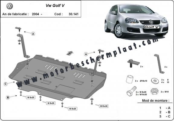 Motor, Versnellingsbak en Radiator Beschermplaat voor Vw golf mk5