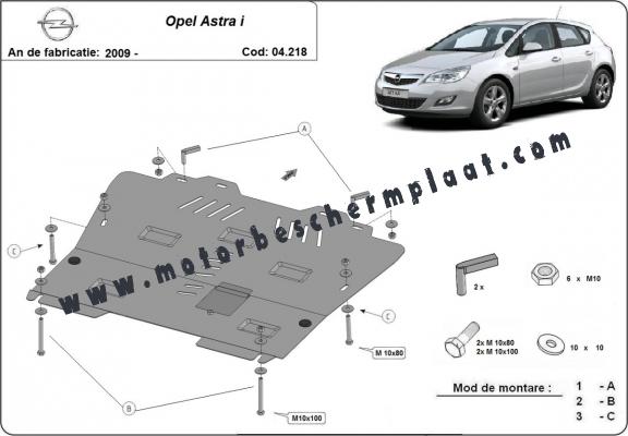 Motor, Versnellingsbak en Radiator Beschermplaat voor Opel Astra I