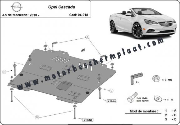 Motor, Versnellingsbak en Radiator Beschermplaat voor Opel Cascada