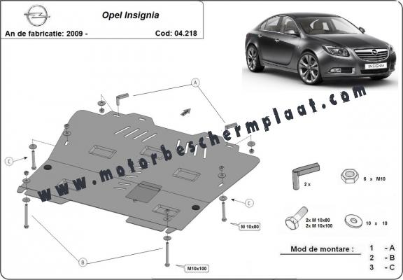 Motor, Versnellingsbak en Radiator Beschermplaat voor Opel Insignia
