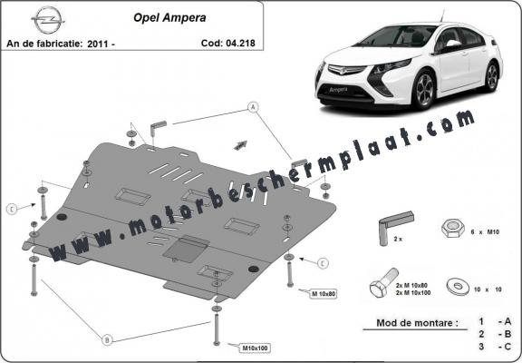 Motor, Versnellingsbak en Radiator Beschermplaat voor  Opel Ampera