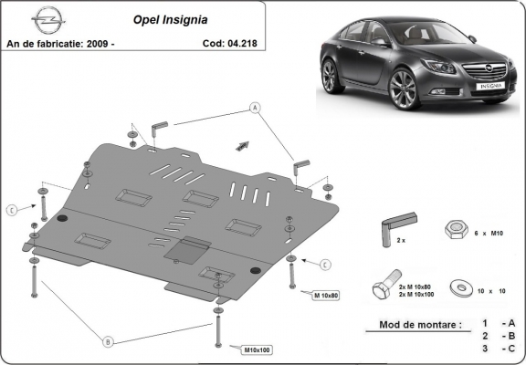 Motor, Versnellingsbak en Radiator Beschermplaat voor Opel Insignia