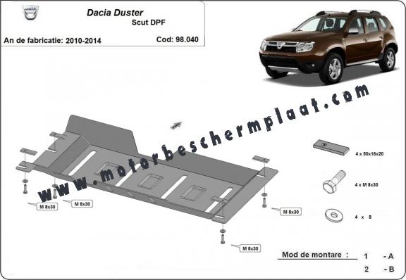 DPF  Beschermplaat voor Dacia Duster