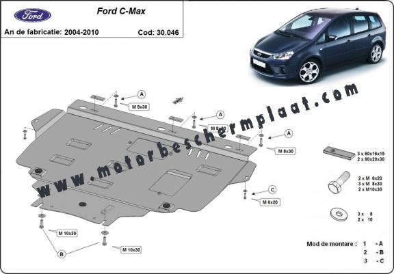 Motor, Versnellingsbak en Radiator Beschermplaat voor Ford C - Max