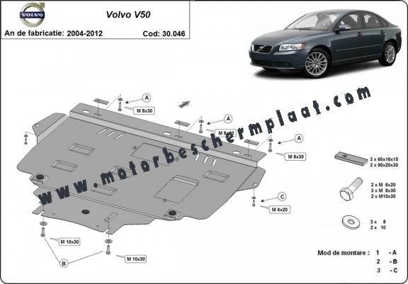 Motor, Versnellingsbak en Radiator Beschermplaat voor Volvo V50