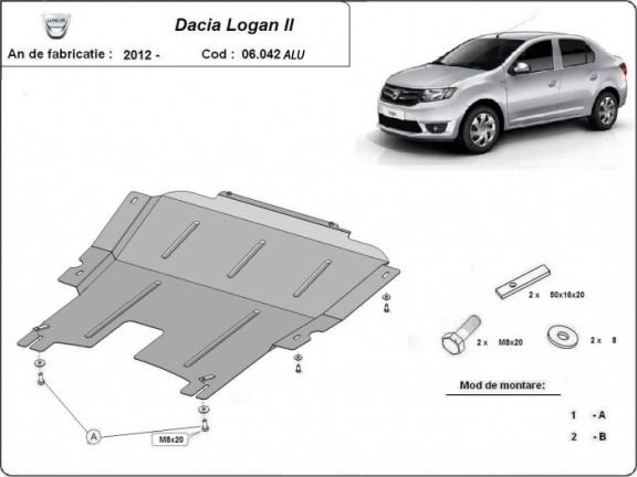 Motor, Versnellingsbak en Radiator Beschermplaat voor DACIA LOGAN 2