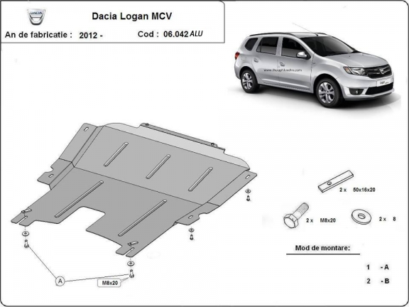 Motor, Versnellingsbak en Radiator Beschermplaat voor DACIA LOGAN MCV