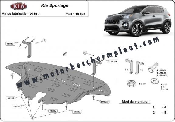 Motor, Versnellingsbak en Radiator Beschermplaat voor Kia Sportage