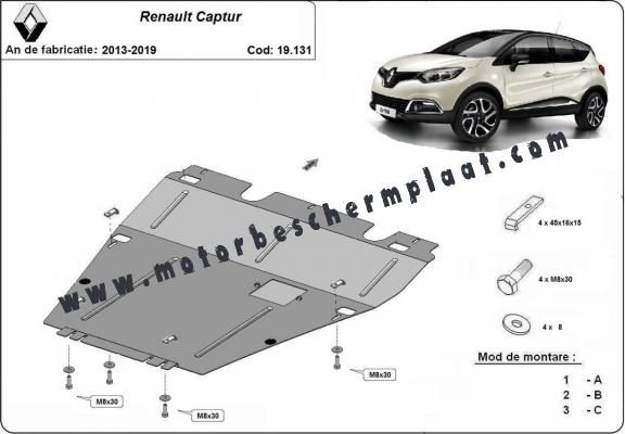 Motor en Versnellingsbak Beschermplaat voor Renault Captur