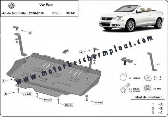 Motor, Versnellingsbak en Radiator Beschermplaat voor VW Eos