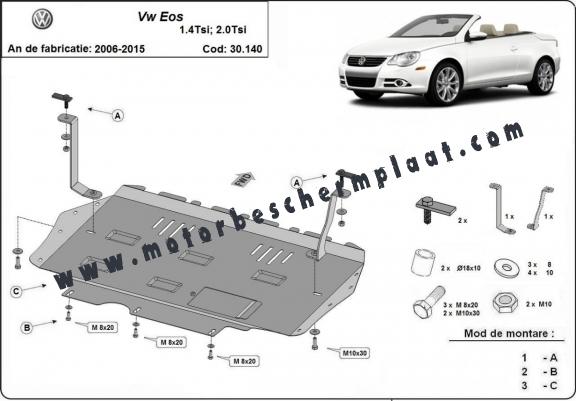 Motor, Versnellingsbak en Radiator Beschermplaat voor Volkswagen Eos