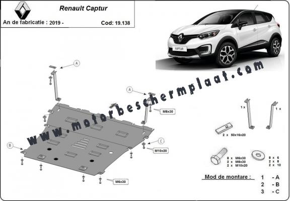 Motor en Versnellingsbak Beschermplaat voor Renault Captur