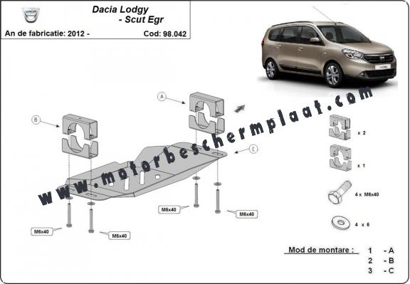 Beschermplaat voor het Stop & Go-systeem Dacia Lodgy