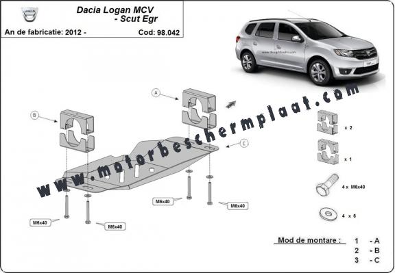  Beschermplaat voor het Stop & Go-systeem Dacia Logan MCV