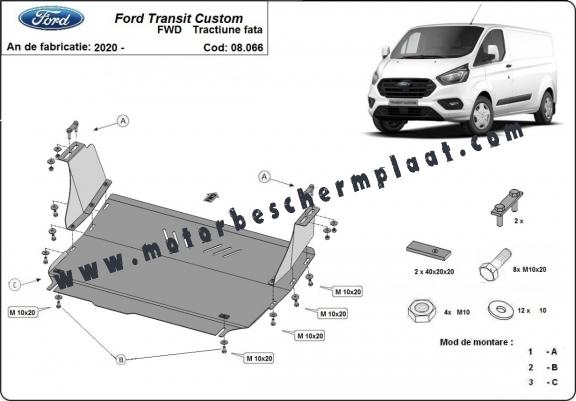 Motor en Versnellingsbak Beschermplaat voor Ford Transit Custom - FWD 