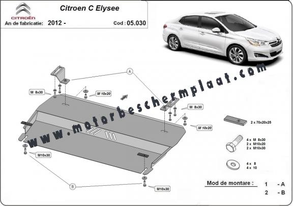 Motor en Versnellingsbak Beschermplaat voor Citroen C-Elysee