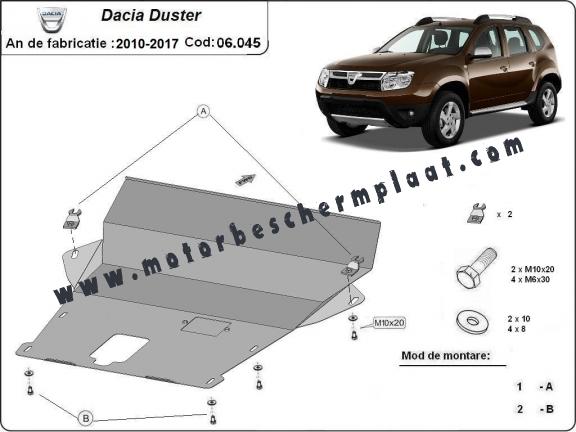 Motor, Versnellingsbak en Radiator Beschermplaat voor Dacia Duster - 2,5 mm